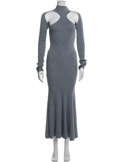 Pre-owned Nanushka Wool Long Dress In Blue