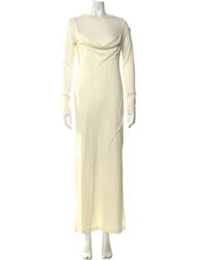 Pre-owned Nanushka Wool Long Dress W/ Tags In Yellow