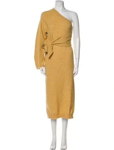 Pre-owned Nanushka Wool Long Dress In Yellow