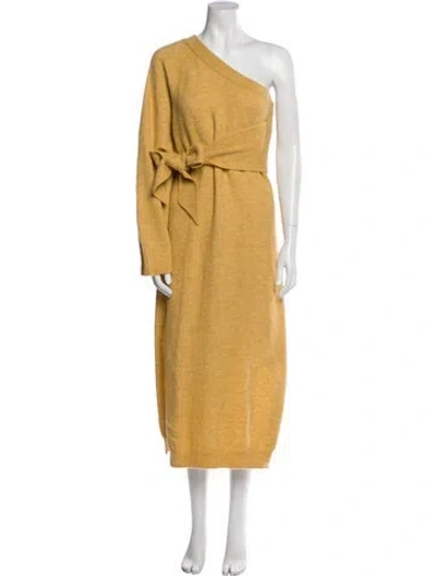 Pre-owned Nanushka Wool Midi Length Dress In Yellow