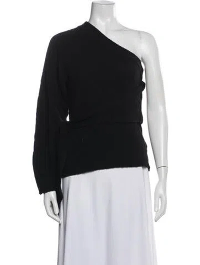 Pre-owned Nanushka Wool One-shoulder Sweater In Black/blue