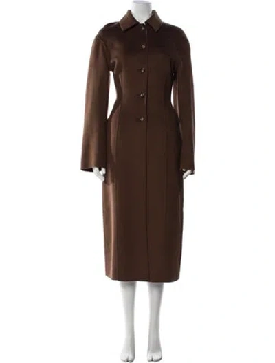 Pre-owned Nanushka Wool Peacoat In Brown