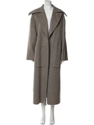 Pre-owned Nanushka Wool Printed Faux Fur Coat In Gray