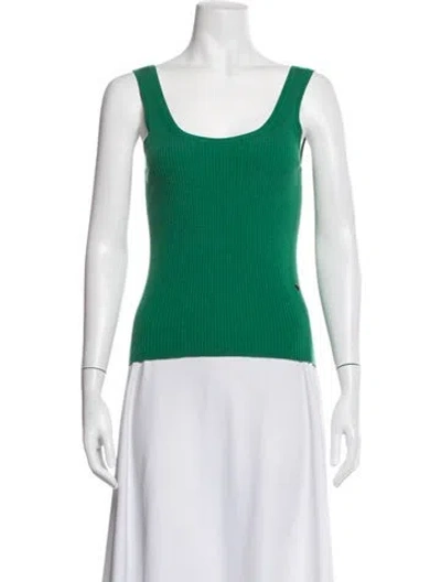 Pre-owned Nanushka Wool Scoop Neck Top In Green