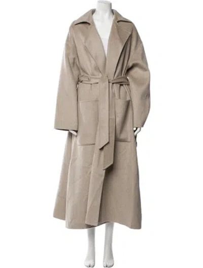 Pre-owned Nanushka Wool Trench Coat In Brown