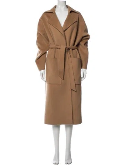 Pre-owned Nanushka Wool Trench Coat In Brown