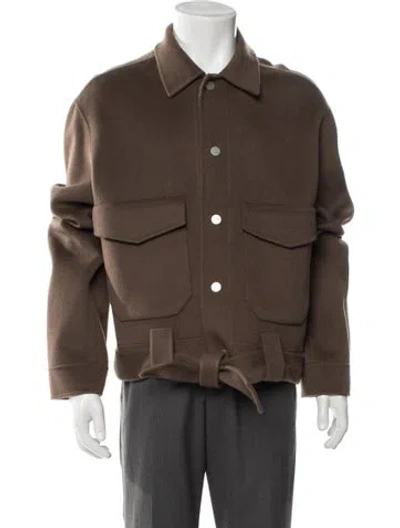 Pre-owned Nanushka Wool Utility Jacket In Brown
