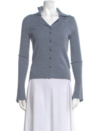 Pre-owned Nanushka Wool V-neck Sweater In Blue
