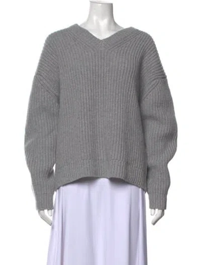 Pre-owned Nanushka Wool V-neck Sweater In Grey