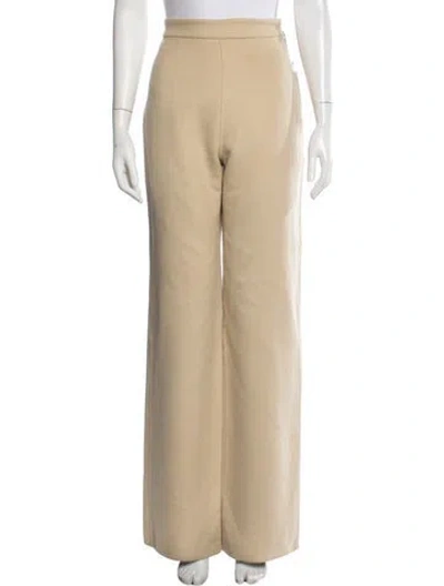 Pre-owned Nanushka Wool Wide Leg Pants In Neutral