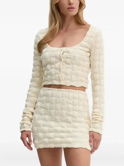 Nanushka Woven Buttoned-up Top In White