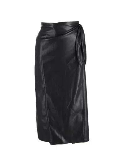 Pre-owned Nanushka Wrap Tie Skirt In Black