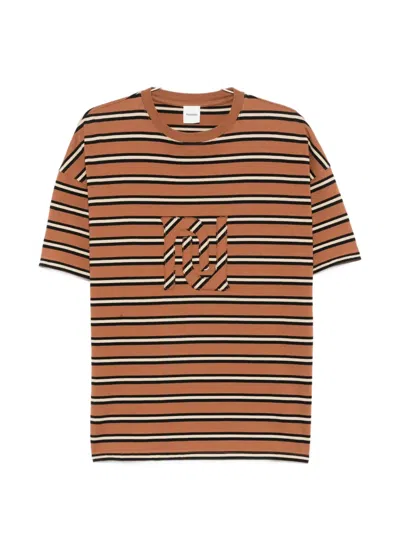 Nanushka Wren Monogram-patch Striped T-shirt In Multi