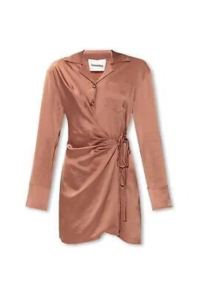 Pre-owned Nanushka Xaviera Long-sleeved Dress In Brown Terra