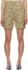 Nanushka Yellow Doxxi Shorts In Ditsy Floral