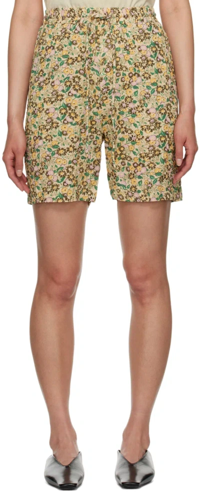 Nanushka Yellow Doxxi Shorts In Ditsy Floral