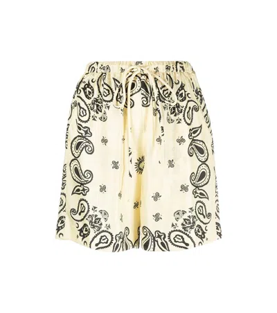Nanushka Yellow Printed Shorts