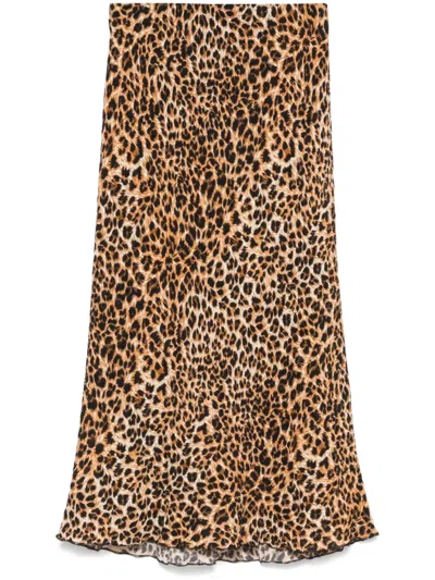 Nanushka Zarina Midi Skirt In Brown