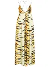 Nanushka Zebra-print Maxi Dress In Yellow