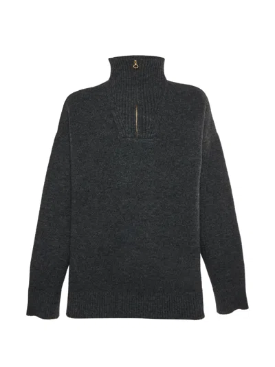 Pre-owned Nanushka Zed Oversized High-neck Sweater In Gray
