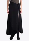 Nanushka Zella Georgette Asymmetric Midi Skirt In Black