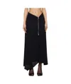 Nanushka Zella Georgette Asymmetric Midi Skirt In Black