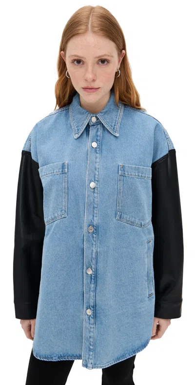 NANUSHKA ZINNIE SHIRT JACKET MID BLUE/BLACK