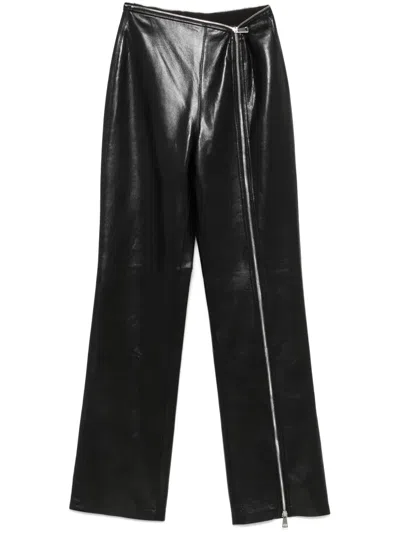 Nanushka Zip-detail Trousers In Black