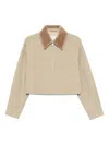 Nanushka Zip-up Faux Fur-collar Jacket In Neutral