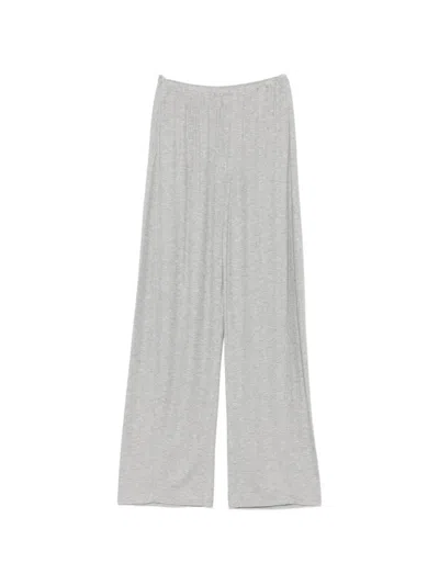 Nanushka Zoela Ribbed Barrel-leg Trousers In Gray