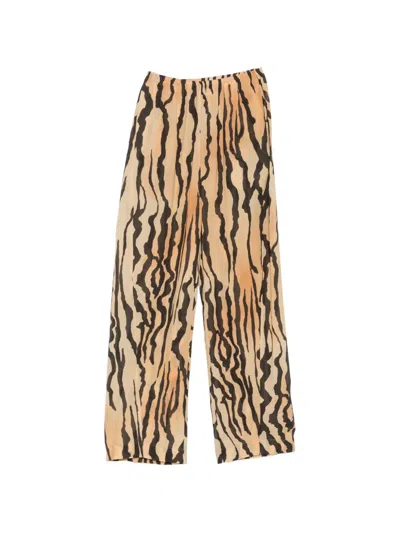 Nanushka Zoela Tiger-print Wide-leg Trousers In Orange