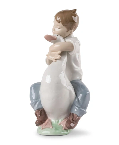 Nao By Lladro Boy With Goose Figurine In Multi