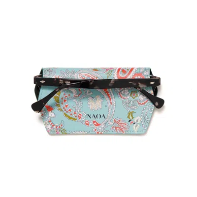 Naoa Women's Blue / Brown Slim Glasses Case Paisley Print In Multi