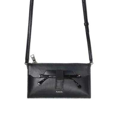 Naoa Women's Lunette+ Apple Leather Crossbody Black
