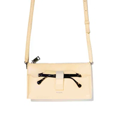 Naoa Women's Neutrals Lunette+ Apple Leather Crossbody Cream In Multi
