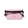 Naoa Women's White / Pink Slim Glasses Case Vichy Print In Multi