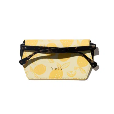 Naoa Women's Yellow Slim Glasses Case Lemon Print