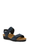 Naot Aisha Wedge Sandal In Navy Velvet Nubuck/soft Ink