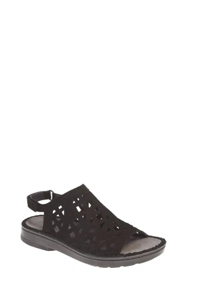 Naot Amadora Sandals In Black Velvet Nubuck In Multi