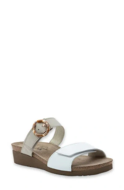 Naot Anabel Slide Sandal In White Leather/soft Ivory
