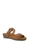 Naot Anabel Wedge In Latte Brown Leather