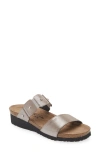 Naot 'ashley' Sandal In Silver Threads Leather
