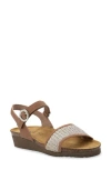 Naot Cecile Wedge Sandal In Latte Brown Leather/sand