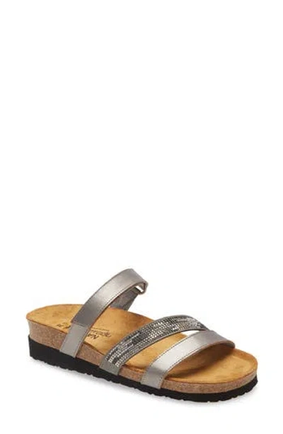Naot Columbus Slide Sandal In Mirror/grey Leather