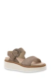 Naot Crepe Platform Sandal In Almond Suede