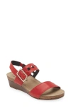 Naot Dynasty Wedge Sandal In Kiss Red Leather