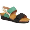 Naot Eliana Slingback Sandal In Black/soft Jade/oily Bark