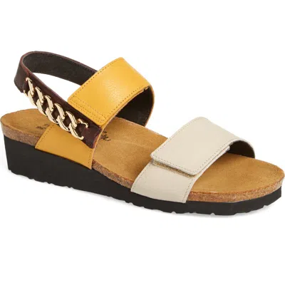 Naot Eliana Slingback Sandal In Ivory/marigold/soft Brown