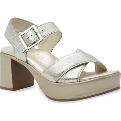 Naot Elite Platform Sandal In Radiant Gold Leather