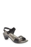 Naot Extant Sandal In Metallic Onyx/black Madras